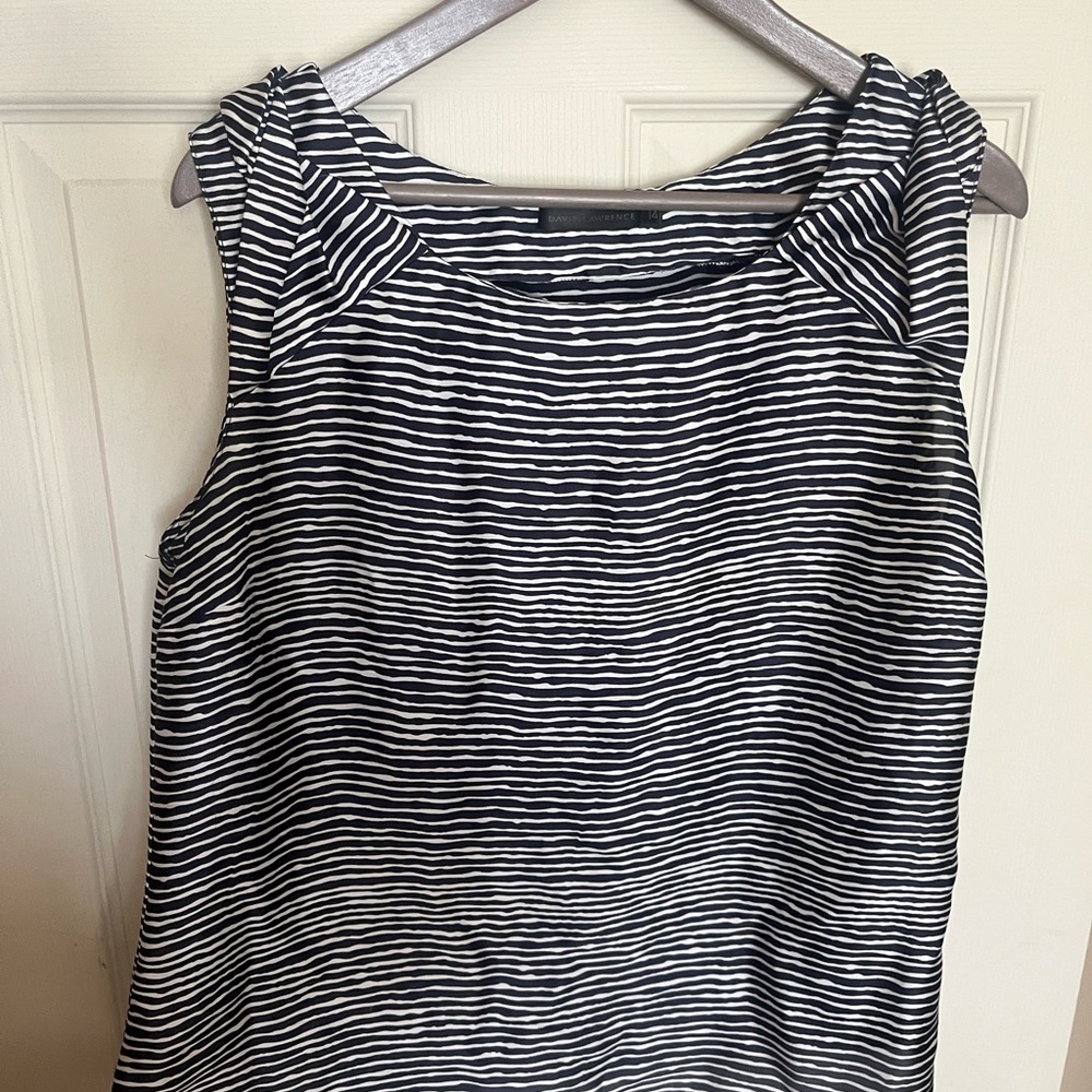 David Lawrence Navy and White Striped Top